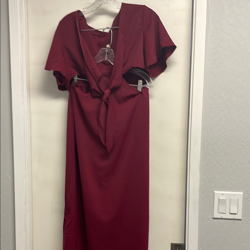 Elegant Burgundy Dress